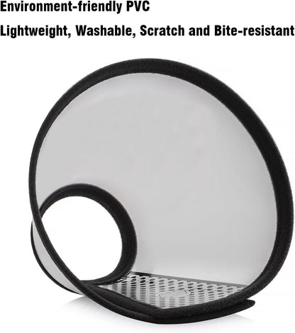 Depets Adjustable Recovery Pet Cone E-Collar for Cats Puppy Rabbit, Plastic Elizabeth Protective Collar Wound Healing Practical Neck Cover, Neck Girth 8.1 in