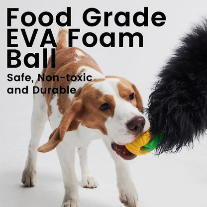 HOWGO Dog Rope Toy,Dog Bungee Chaser Toy 100% Sheepskin,Sheep Smell Tug Toy for All Breeds (Green, Long Without Ball)