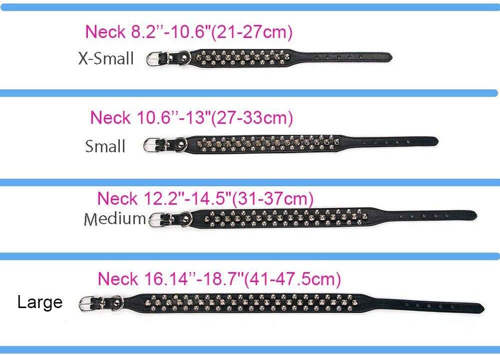 Spiked Dog Collar Soft Pu Leather Mushrooms Rivet Spike Studded Puppy Adjustable Pet Collars for Small Breeds (S, Hot Pink)