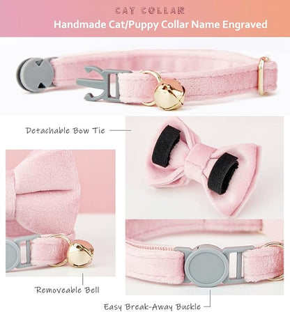 Personalized Breakaway Cat Collar with Engraved Name and Phone Number - Customizable Kitten Collars for Boys and Girls