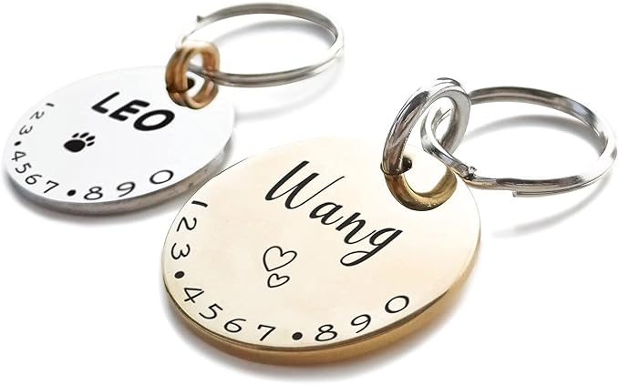Cats Dogs ID Tags Personalized Lovely Symbols Pets Collar Name Accessories Simple Custom Engraved Products for Medium Four Legged Child Necklace Chain Anti-Lost Industrial Steel Charm