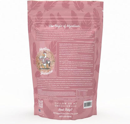 Mycelium Pet Bird Superfood | Bird Seed for Parakeets, Finches, Canaries | Vitamin-Enhanced Mix with Egg, Millet, Canary Seed, & Kelp | Feather & Molting Support | Organic & Non-GMO 5 lb Bag