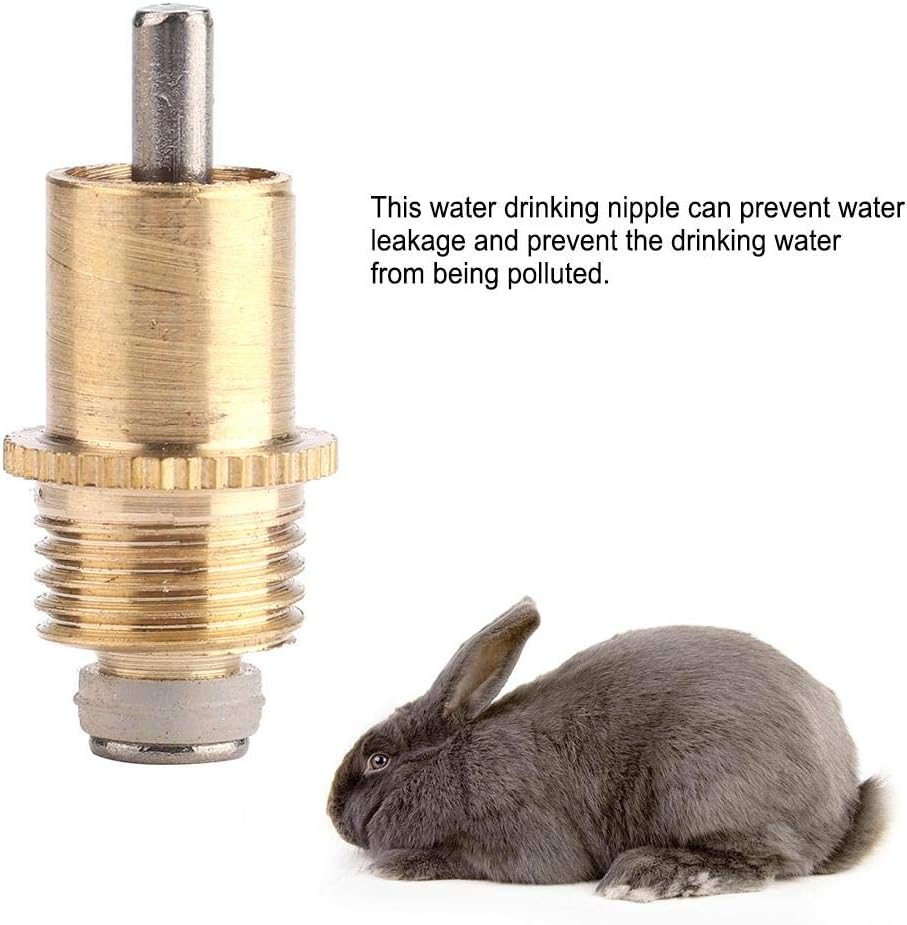 20pcs Stainless Steel Automatic Water, Long Automatic Rabbit Nipple Drinker Stainless Steel Feeder Bunny Rodent Water Poultry Watering System for Rodents Rat Rabbit Bird Farm Animal Supplies