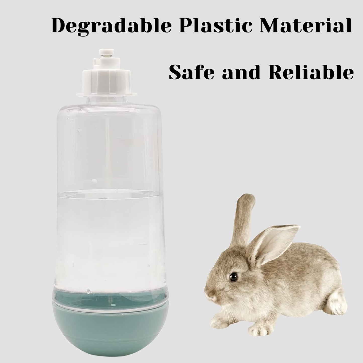 Hamiledyi Rabbit Water Bottle 17oz Bunny Hanging Automatic Water Dispenser Chinchillas Feeder Water Bowl Small Animal No Drip Plastic Water Dispenser for Guinea Pigs Chinchillas Hedgehogs Ferrets 2Pcs