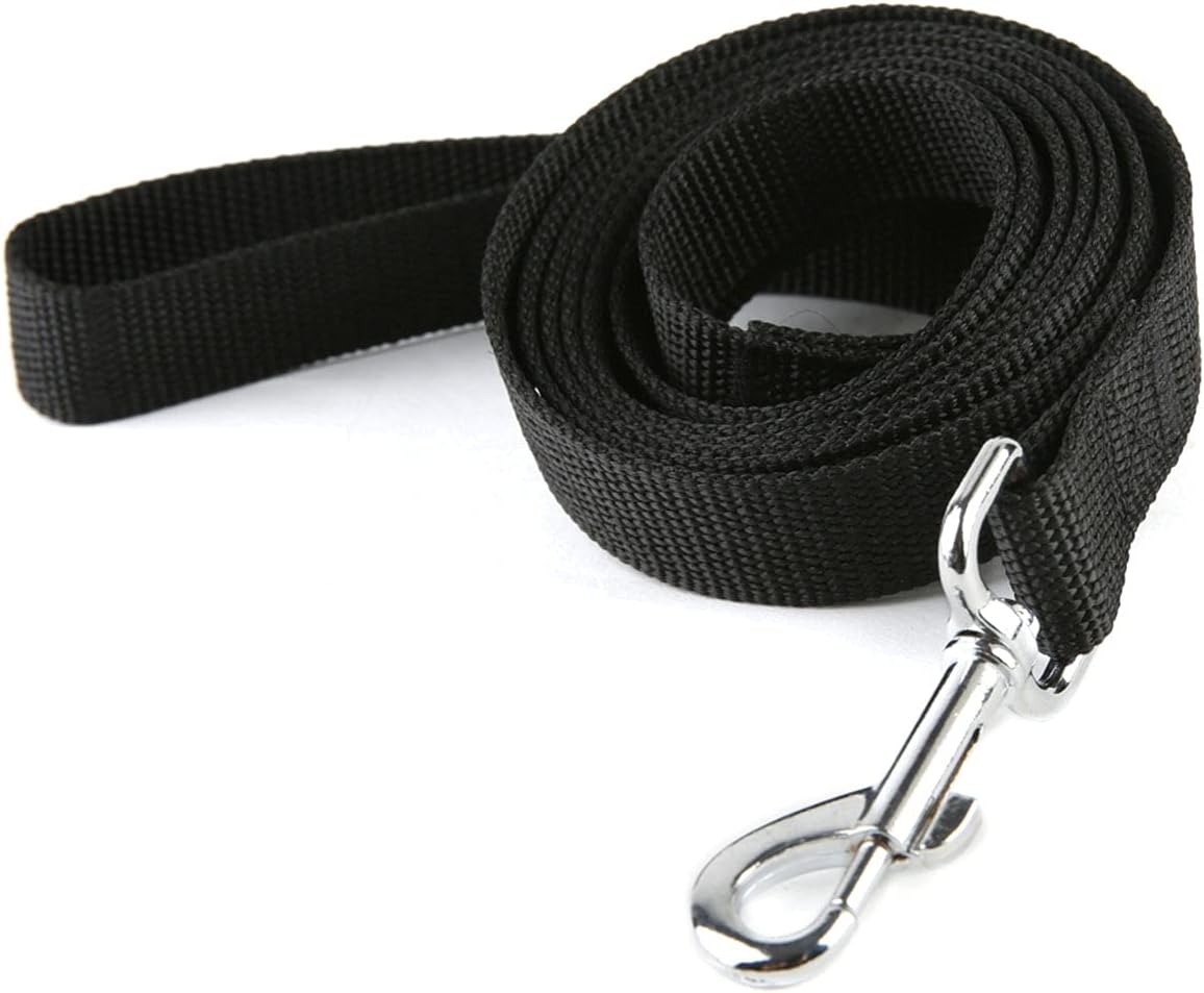 Nylon Dog Training Leash, Traction Rope, 4/5/6 Feet Long, 3/4 Inch 1 Inch Wide, for Small and Medium Dogs (1'' x 4 FT, Black)