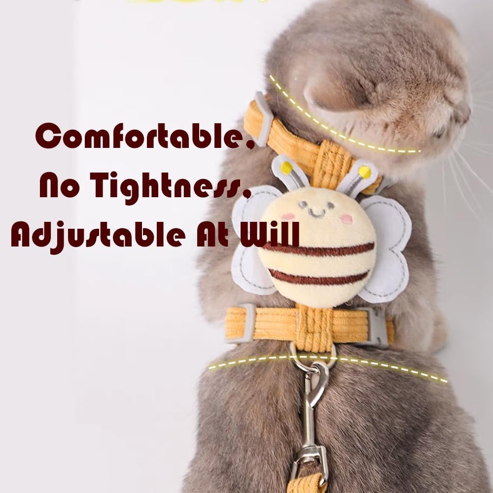Cat Harness and Leash Set, Cat Harness Escape Proof, Rabbit Harness and Leash Set, Costumes for Cats and Bunny (A, Small)