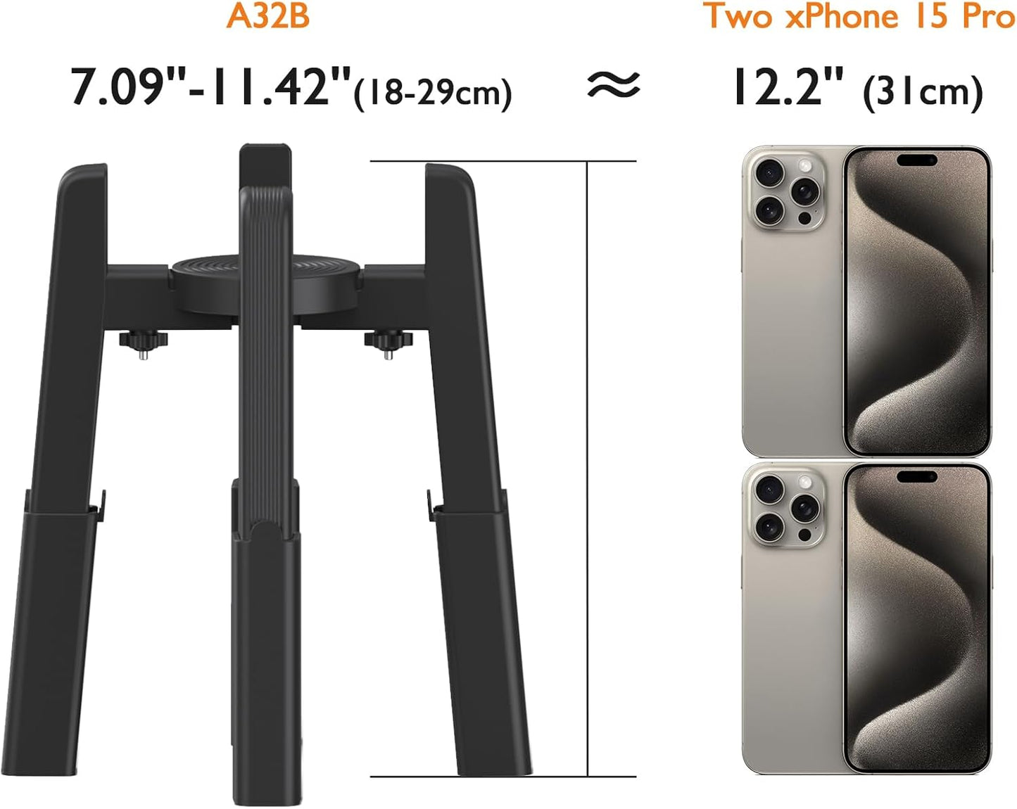 CZPET Dog Bowl Stand with Adjustable Height and Width [Stand Only], Elevated Pet Water & Food Feeder for Medium & Large Dogs, Stable and Anti-Slip Raied Bowl