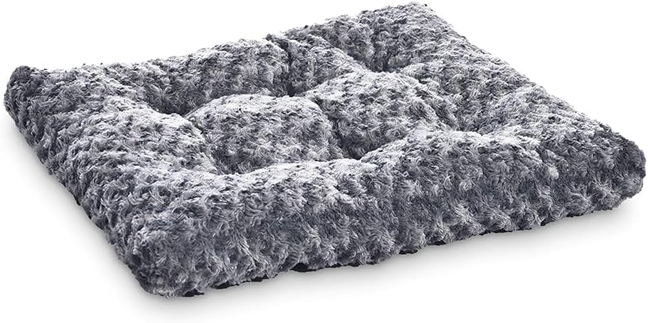 Amazon Basics Cat and Dog Bed and Crate Pad, Machine Washable, Indoor, 29 x 21 x 3 inches, Gray
