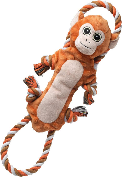 Dog Tug Toys, Stuffed Animal Dog Chew Toy, Cute Puppy Squeaky Dogs Plush Toys with Crinkle Paper for Small, Middle, Large Breed