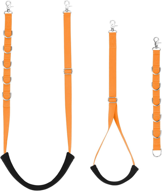 Dog Grooming Loops Supplies Pet Dog Grooming Belly Straps Belly Band Black Solf Comfrotable & Adjustable Grooming Tools for Grooming Tables Arms Ideal for Groomers (Orange)