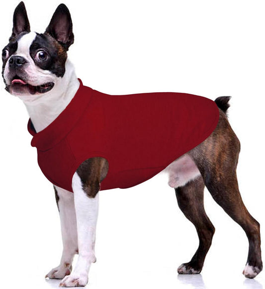FUAMEY Dog Fleece Vest for Large Dogs,Warm Stretchy Dog Sweatshirts Pullover with Leash Hole Dogs Sweater Soft Pet Turtleneck Cozy Pet Vest Lightweight Sleeveless Red XXL