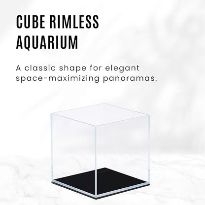 UNS Ultra Clear Rimless Tank - 33GAL | 125L - 19.68x19.68x19.68 | 50x50x50 CM, 8mm Glass Thickness, Leveling Mat Included - Low Iron, High Clarity Fish Tank w/ 45° Mitered Edge - [50C]