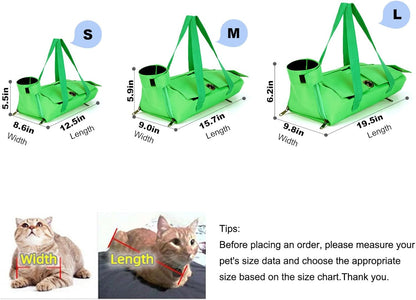 HDKUW Cat Grooming Bag,Foldable Travel Carrier for Cats,Anti-Bite Anti-Scratch Cat Grooming Restraint Bag,Pet Carrier for Administering Eye Drops,Ear Cleaner,Clipping Nails Blue L