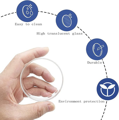 Aquarium Shrimp Feeder Dish Glass Fish Tank Feeding Bowls, 2pcs Square Glass Food Bowl (60mm), 1pcs Round Fish Feeding Bowls with Suction Cups (60mm)