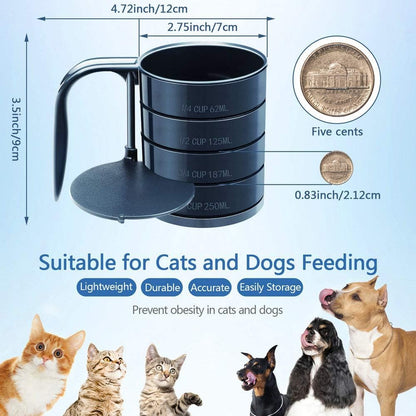 Dog Food Scoop Pet Food Scoops for Dogs 4 Capacity Cup in 1 Cup Measuring Scoop for Pets Dog Cat and Bird Solid Food (Includes 1/4 C 1/2 C 3/4 C 1 CUP)