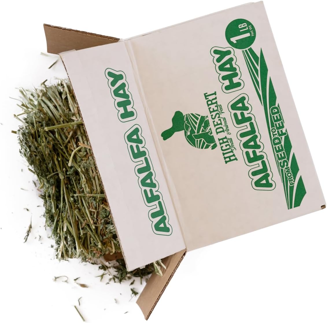 High Desert Alfalfa Hay for Rabbits, Guinea Pigs, Chinchillas & Small Pets – Protein-Rich Natural Hay for Young, Growing Animals – High-Fiber, Hand-Packed, Additive-Free, Grown in USA – 10 lb Box