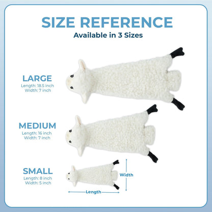 2-in-1 Stuffless Squeaky Dog Toys with Soft, Durable Fabric for Small, Medium, and Large Pets by Best Pet Supplies - No Stuffing for Indoor Play, Sheep, Cow, size L