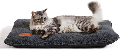 Self Warming Cat Bed Self Heating Pad 24 x 18 inch Thermal Pet mat for Indoor Outdoor Pets Double Filled Cat Mat with Washable Removable Cover Non-Slip Bottom (Dark Gray)