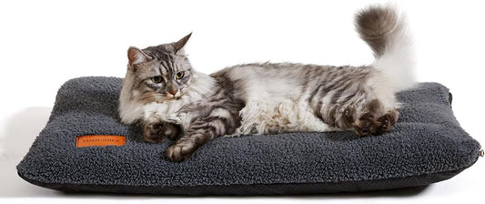 Self Warming Cat Bed Self Heating Pad 24 x 18 inch Thermal Pet mat for Indoor Outdoor Pets Double Filled Cat Mat with Washable Removable Cover Non-Slip Bottom (Dark Gray)