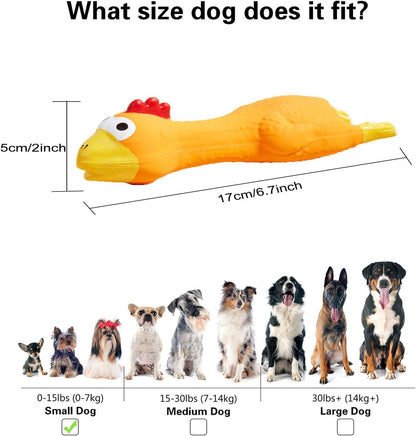 3 PCS Latex Chicken Squeak Toy for Pets - Exciting Chew & Dental Care Fun - Perfect for Playful Molar Exercise