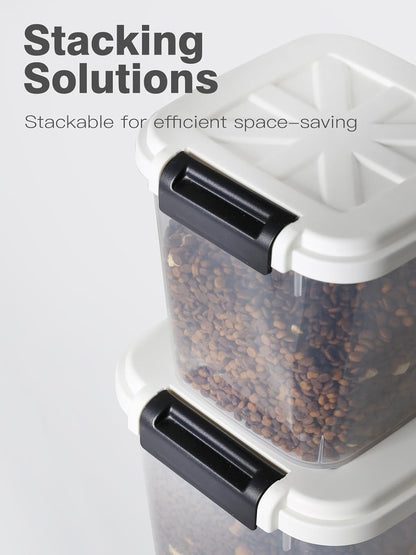 LivLab Mker 10 lbs Dog Food Storage Container Cat Treat Container with Measuring Cup,Large Dry Pet Food Storage Bin for Cereal, Birds, Rice and Grain