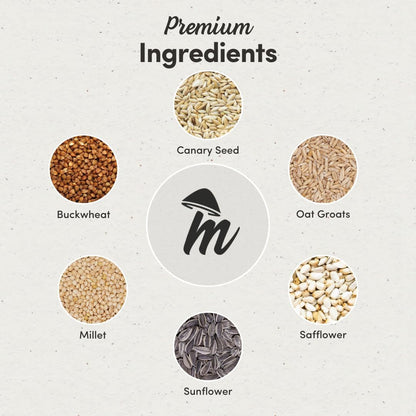 Mycelium Cockatiel Bird Food (5 LB Bag) | Organic Bird Seed for Cockatiels & Small Birds | Supports Feather Shine & Daily Energy | Premium Dust-Free Blend | Non-GMO & USA Made