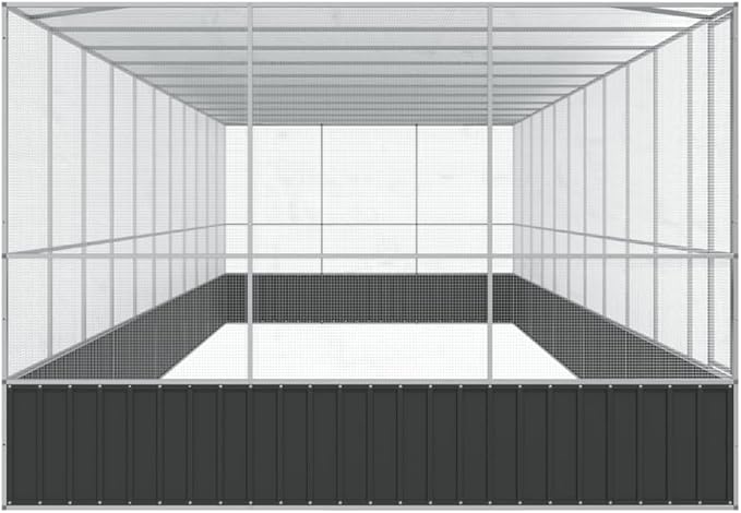 Galvanized Steel Large Flight King Bird Cage with Extension, Steel Outdoor Aviary, Outdoor Indoor Large Bird Cage Aviary Pet House for Cockatiels African Parakeets, 448.4"x120.9"x83.5",-318