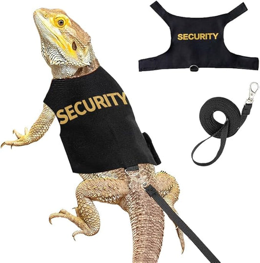 Bearded Dragon Harness and Leash-Bearded Dragon Clothes Lizard Accessories Stuff for Escape Proof Small Animal Reptile Adjustable Harness and Leash Rope for Walking Outdoor