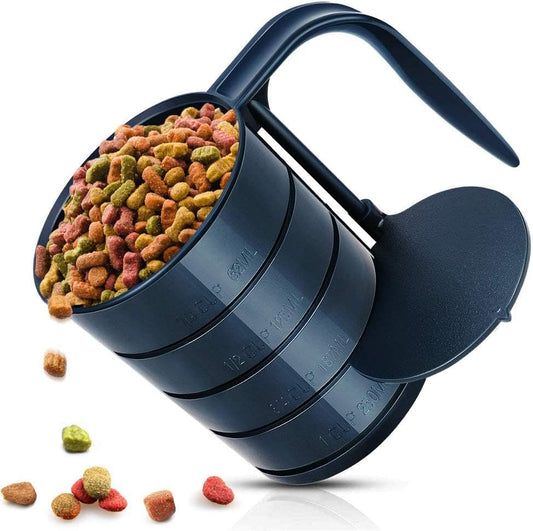 Dog Food Scoop Pet Food Scoops for Dogs 4 Capacity Cup in 1 Cup Measuring Scoop for Pets Dog Cat and Bird Solid Food (Includes 1/4 C 1/2 C 3/4 C 1 CUP)