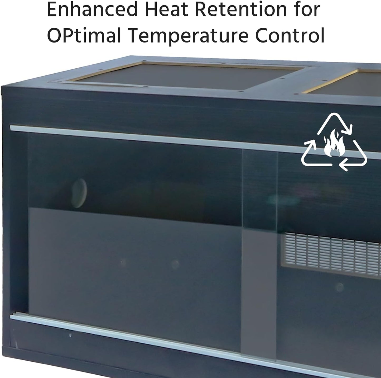 36 Gallon Reptile Enclosure, 34.1x14.8x16.6 Tank for Ball Python, Bearded Dragon, Snake, Gecko – Reptile Terrarium with Glass Sliding Door & Top Screen Ventilation