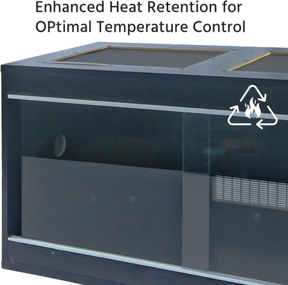 36 Gallon Reptile Enclosure, 34.1x14.8x16.6 Tank for Ball Python, Bearded Dragon, Snake, Gecko – Reptile Terrarium with Glass Sliding Door & Top Screen Ventilation