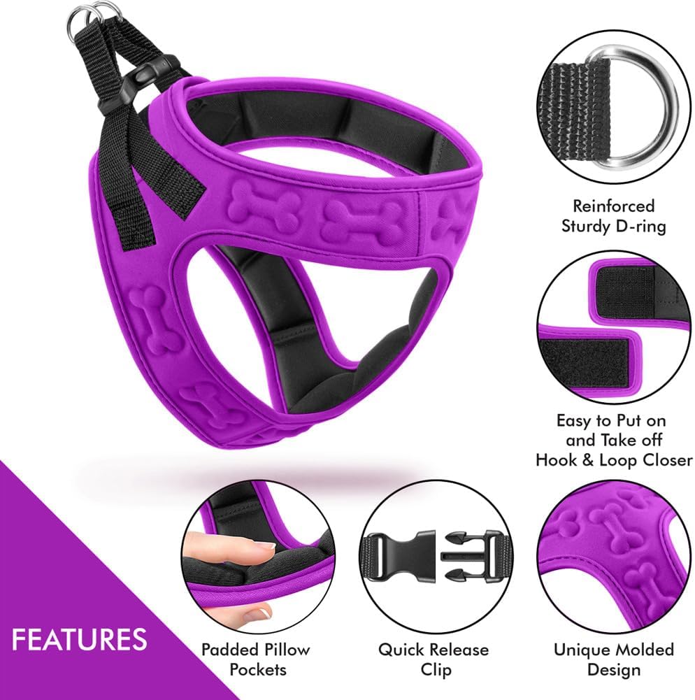 Comfort Fit No Pull Dog Harness – Adjustable Step-in Vest for Small, Medium & Large Dogs, Soft Padded with Leash Clips, Reflective Straps & Handle