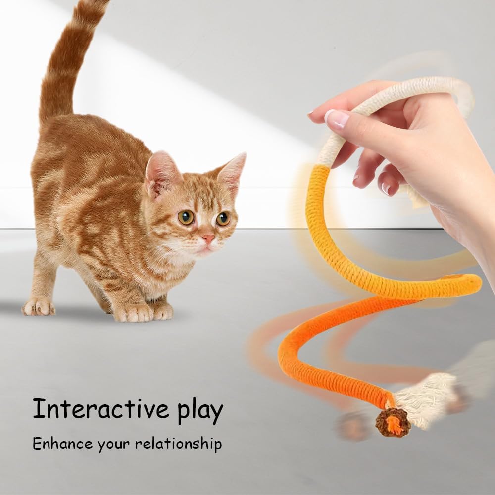 PAZ'S GIFT Cat Chew Toys - Kick & Rope Toys for Indoor Cat Interaction & Teething - 3 Pack
