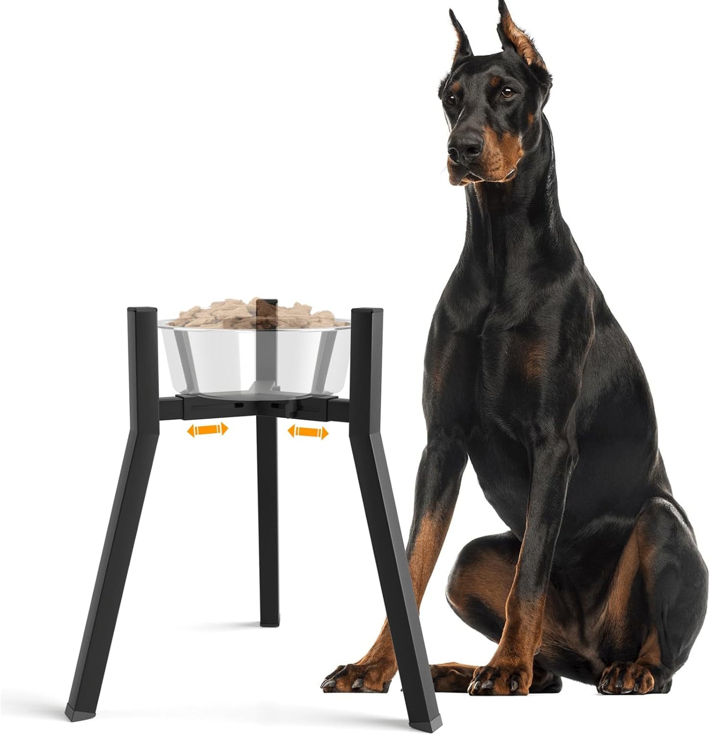 Elevated Dog Bowl Stand for Large Dogs, Adjustable Width 8.2-12.6", 16.9" Tall Single Raised Dog Food Water Stand,Bowl Not Included