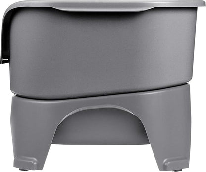 Neater Feeder Express Mess Proof Dog Bowls Elevated for Medium to Large Sized Breed, No Spill Raised Dog Food Bowl Stand, Stainless Steel Food and Water Bowl Set, Pet Dish Feeding Station, Grey