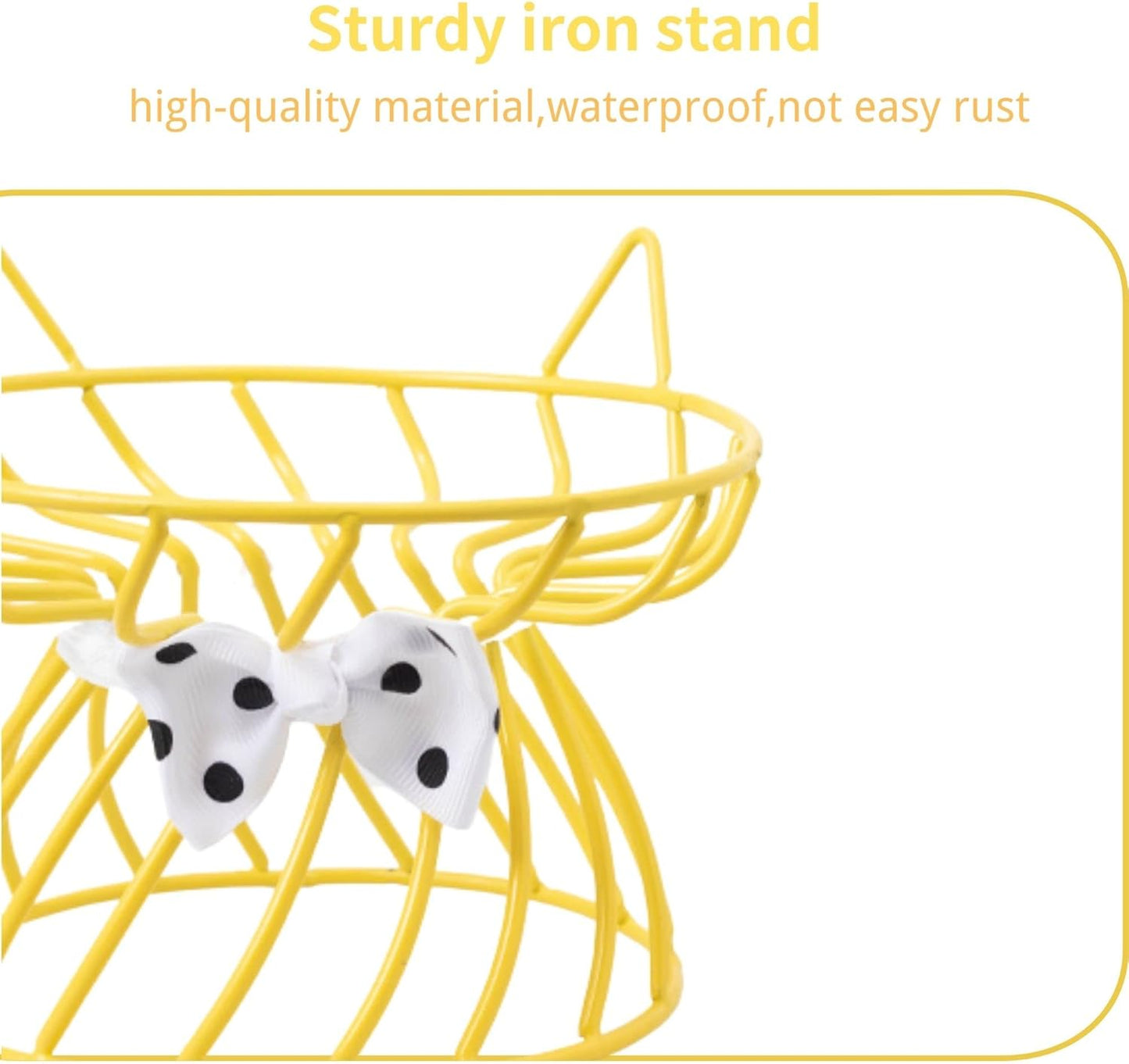 Elevated Cat Bowls with Non-Slip Metal Stand - Raised Food and Water Bowls, Fits Cats & Small Dogs - Dishwasher Safe