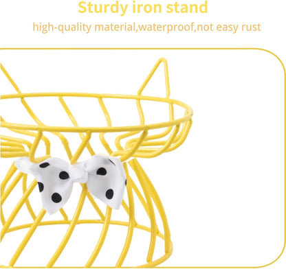 Elevated Cat Bowls with Non-Slip Metal Stand - Raised Food and Water Bowls, Fits Cats & Small Dogs - Dishwasher Safe