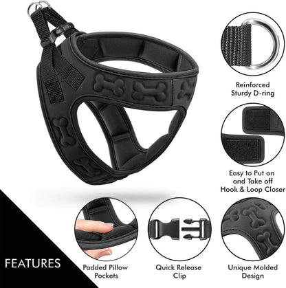 Comfort Fit Dog Harness Soft Padded No Pull Harness with Adjustable Buckles for Small Medium Large Dogs Step in Pet Vest with Easy Control Handle for Walking Jogging Running Training Dogs & Puppies