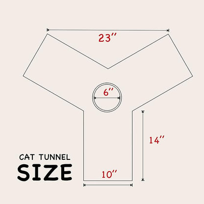 Tempcore Pet Cat Tunnel Tube Cat Toys 3 Way Collapsible, Cat Tunnels for Indoor Cats，Kitty Tunnel Bored Pet Toys Peek Hole Toy Ball, Puppy, Kitty, Kitten, Rabbit
