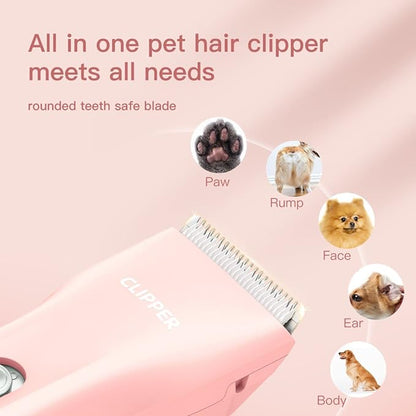 Dog Clippers,Quiet Washable USB Rechargeable Cordless Dog Grooming Kit,Electric Pets Hair Trimmers Shaver Shears for Dogs and Cats