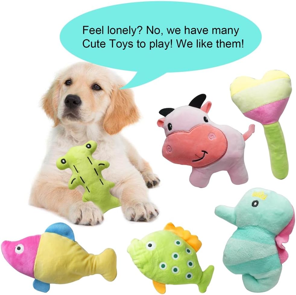 Cute Animal Designs Soft Dog Squeaky Toys (Pack of 20) for Small Medium Dogs