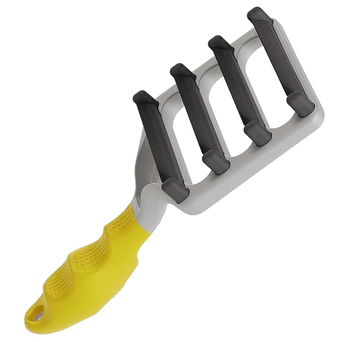 FUR4 deShedding Cat Brush for Short Hair Cats – Pet Hair Brush with 4 Carbon Fiber Edges – deShedding Tool Removes Loose Fur – Gentle & Effective Cat Grooming Brush for Shedding