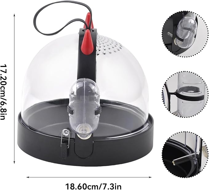 Portable Hamster Cage Travel Bag, High Permeability Hamster Travel Carrier with Water Bottle Small Pet Hamster Travel Carrier Cage for Hamster Gerbils Mice Guinea Pigs Sugar Glider(Black)