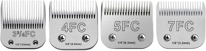 4Pack Dog Grooming Blades Compatible with Andis Dog Clippers,Dog Clipper Blades Compatible with Oster A5,Wahl km10 Dog Clippers for Animal Dog Cat Horse,Stainless-Steel Blade Sharp