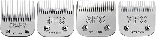 4Pack Dog Grooming Blades Compatible with Andis Dog Clippers,Dog Clipper Blades Compatible with Oster A5,Wahl km10 Dog Clippers for Animal Dog Cat Horse,Stainless-Steel Blade Sharp