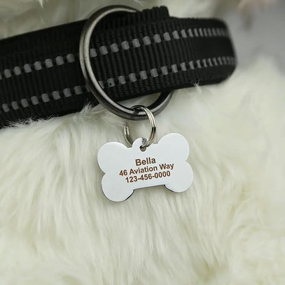 Personalized Dog Cute Paw Pet ID Tag for Pet Collar or Key Chain - Dog Name tag, cat Tags Personalized, cat id tag, Kitten Name tag, Kitten id tag (Bone-Shaped-Small: Rose Red)