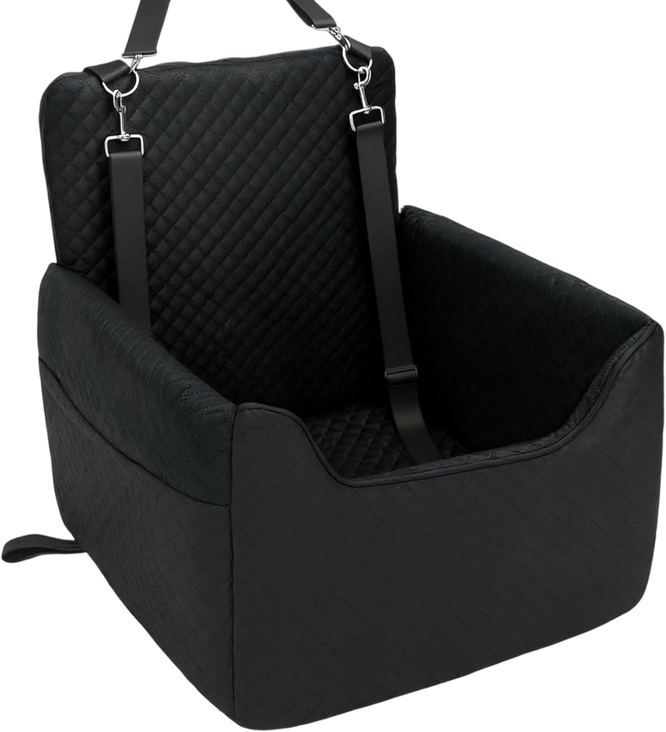 ALL GOOD PET SUPPLIES Dog Car Seat for Small/Medium Dogs, Dog Booster car seat, Memory Foam Elevated Cushion, Fully Detachable and Washable,2 Clip-On Safety Leashes, Anti-Slip