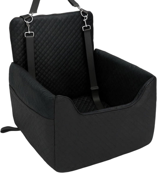 ALL GOOD PET SUPPLIES Dog Car Seat for Small/Medium Dogs, Dog Booster car seat, Memory Foam Elevated Cushion, Fully Detachable and Washable,2 Clip-On Safety Leashes, Anti-Slip