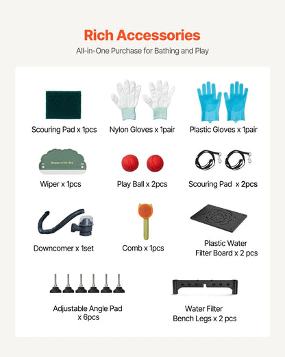 VEVOR Stainless Steel Dog Washing Station, 62 inch Pet Grooming Tub w/Stairs, PE Water Filter Board, Faucet & Showerhead & Soap Holder Dog Bathtub for Large & Medium & Small Pets (Right Door)