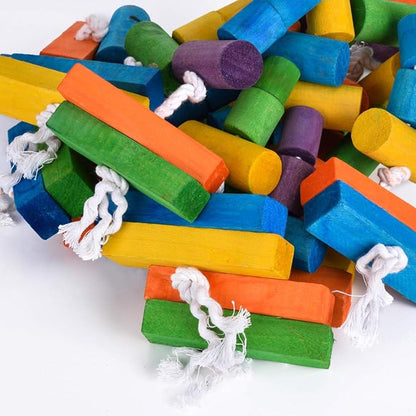 KINTOR Bird Chewing Toy Large Medium Parrot Cage Bite Toys African Grey Macaws Cockatoos Eclectus Amazon (26.5inch Long)